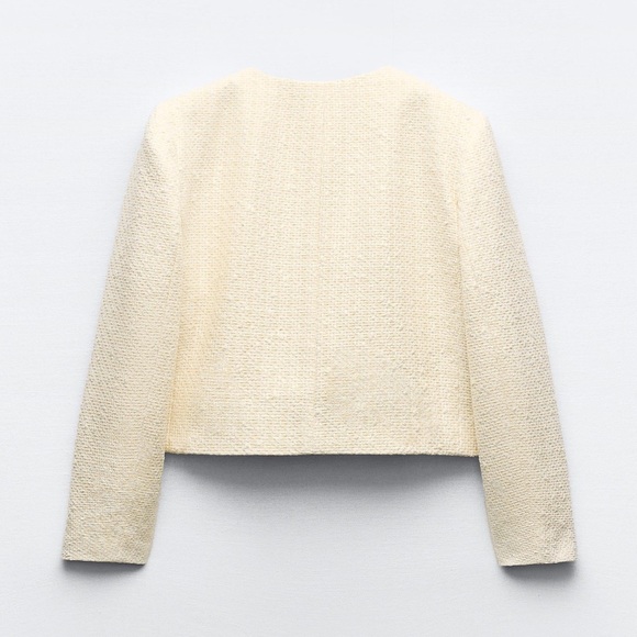 ZARA TEXTURED ROUND COLLAR BLAZER - Picture 4 of 5